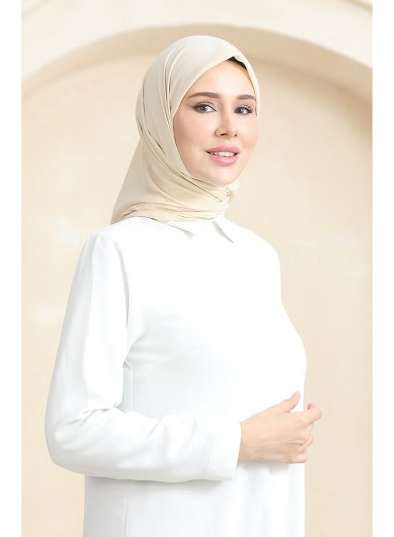 Sefa Merve وشاح سادة Prs-Ssbwl-12 كريمي داكن - Image 1
